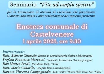 Vite ad ampio spettro. Seminario a Castelvenere nella  Giornata mondiale della consapevolezza sull’autismo.